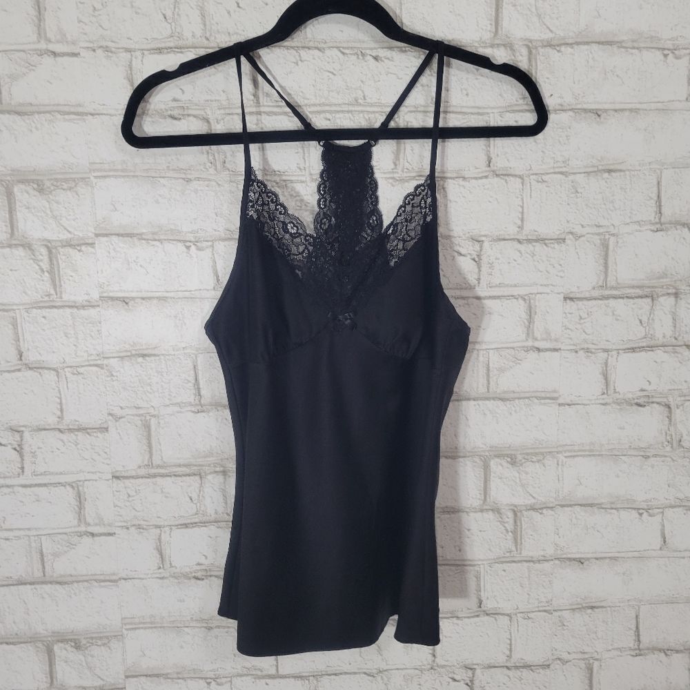 Linea Donatella black lace tank